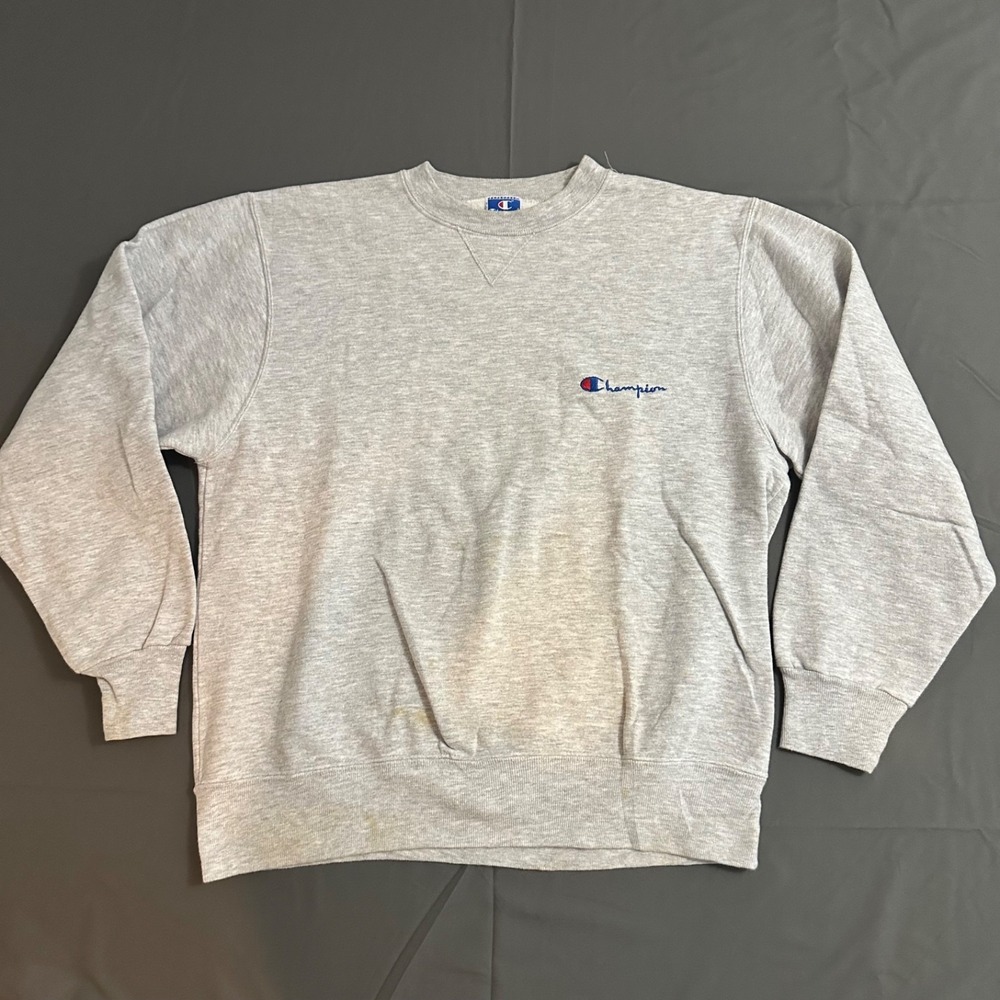 Vintage 90s Champion Pullover Sweatshirt Men's Size Large Gray Made in USA